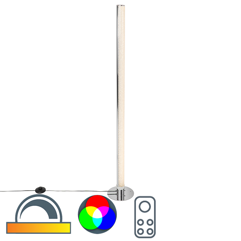 Stojací lampa z oceli vč. Stmívače s dálkovým ovládáním - Hadisq