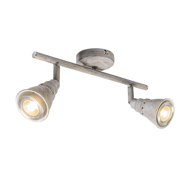 Stropní a nástěnné bodové světlo šedé otočné a sklopné - Coney 2