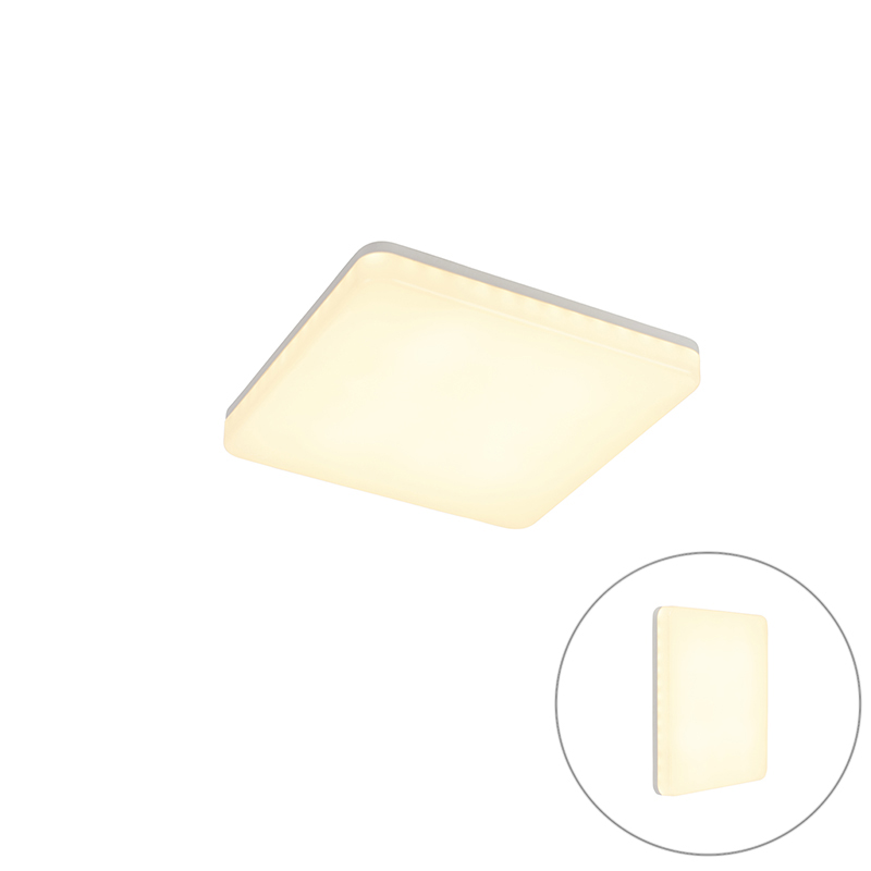 Stropní lampa bílý čtverec včetně LED a detektoru pohybu - Plater
