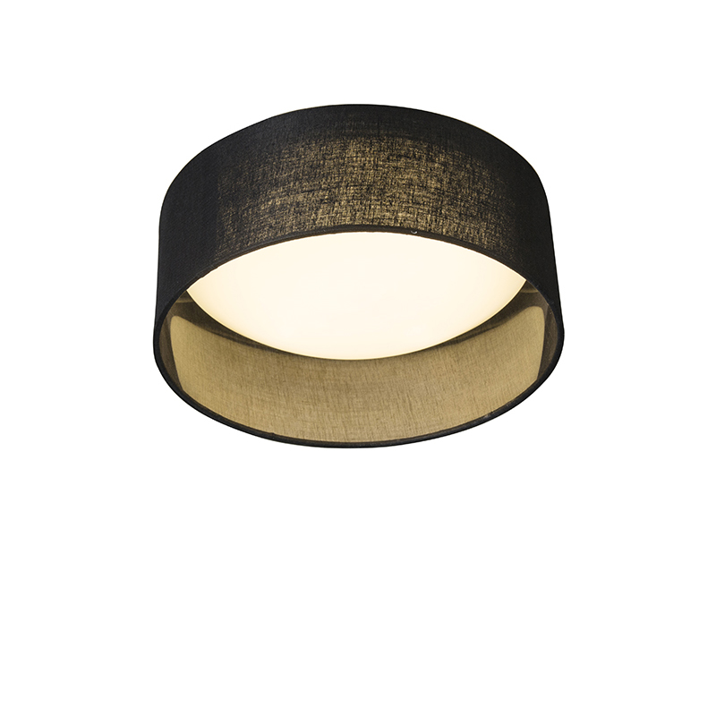 Stropní lampa černá 28 cm vč. LED - Drum Combi