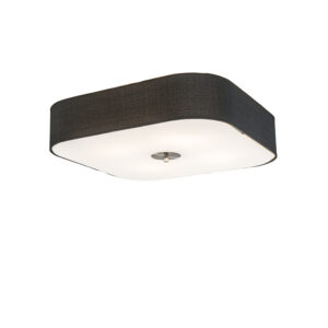 Stropní svítidlo hranaté černé 50 cm - Drum deluxe Juta