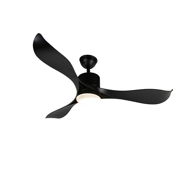 Stropní ventilátor černý včetně LED a dálkového ovládání - Kolm
