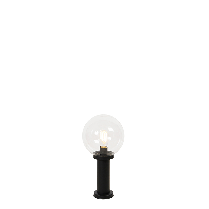 Venkovní lampa černá s čirým sklem IP44 50 cm - Sfera