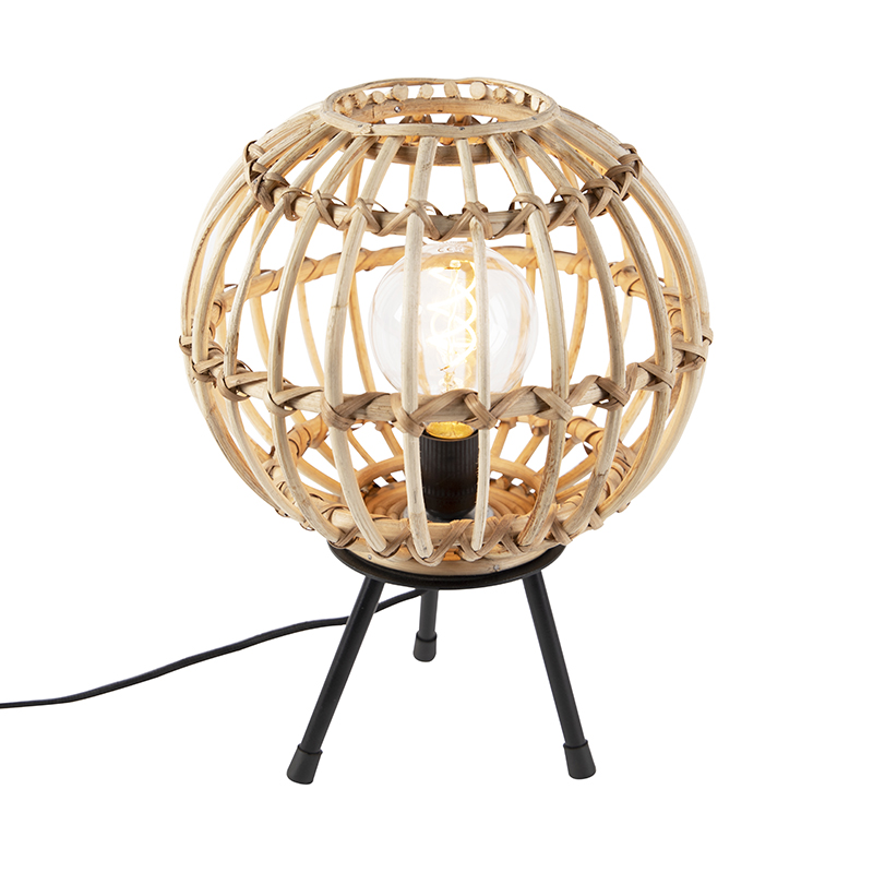 Venkovská stolní lampa bambus 30 cm - Canna