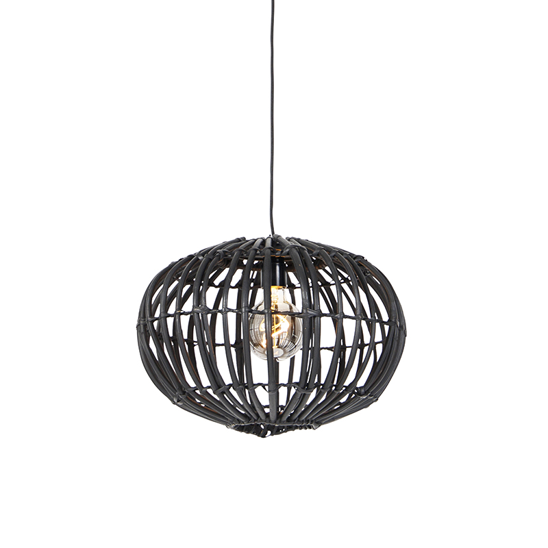 Venkovská závěsná lampa černá 40 cm - Canna