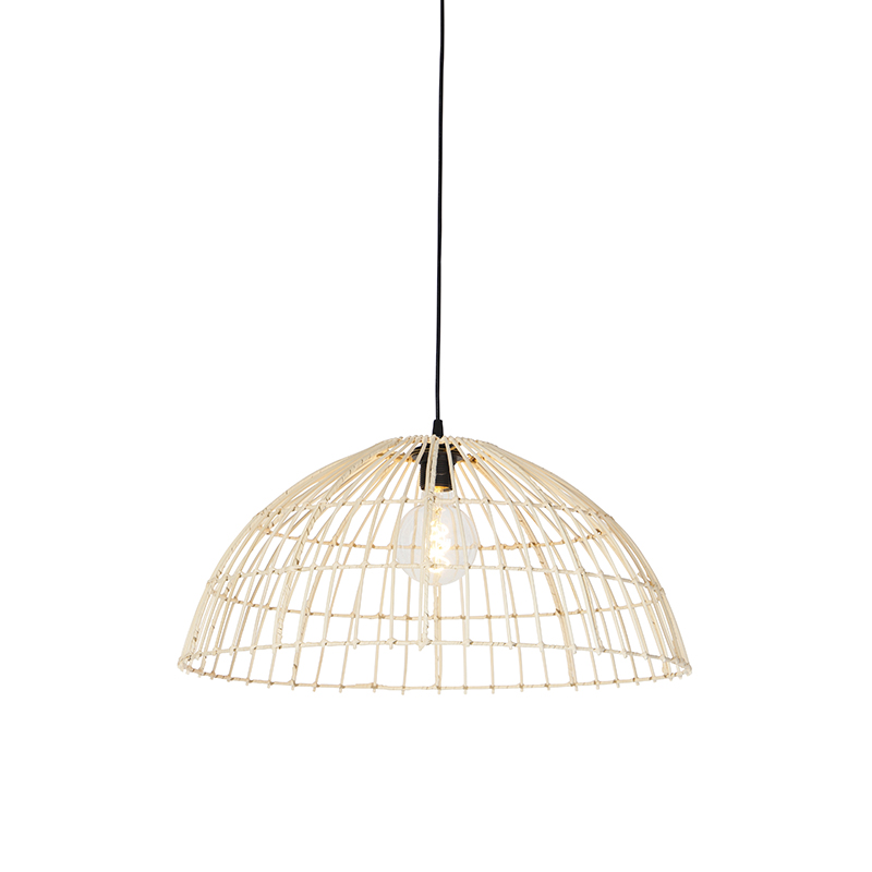 Venkovská závěsná lampa ratan 55 cm - Magna