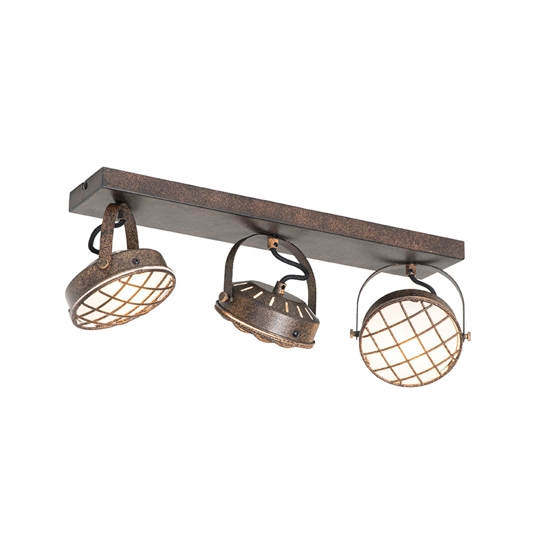 Vintage spot roestbruin 3-lichts - Tamina