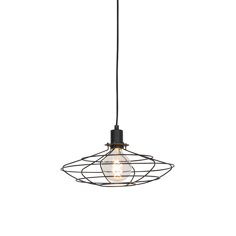 Vintage závěsná lampa černá 37 cm - Laurent