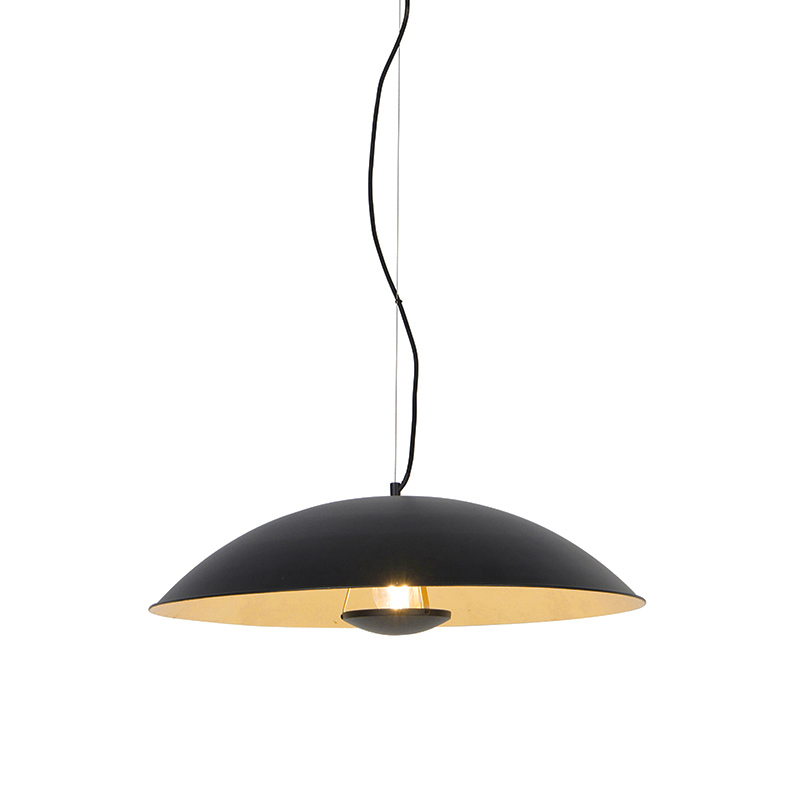 Vintage závěsná lampa černá se zlatem 60 cm - Emilienne Novo