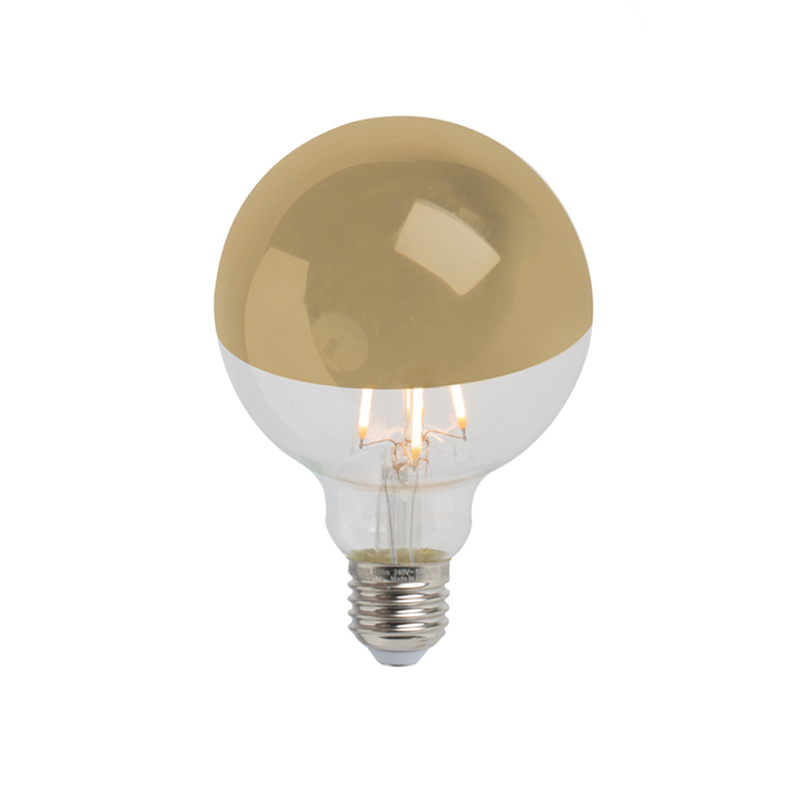 Zrcadlo LED žárovky s reflektorem zlaté E27 240V 4W 280lm 2300K G95 stmívatelné