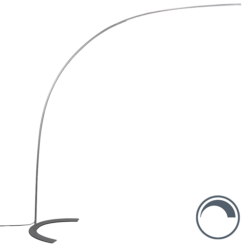 Designová oblouková lampa šedá včetně LED - Piegato