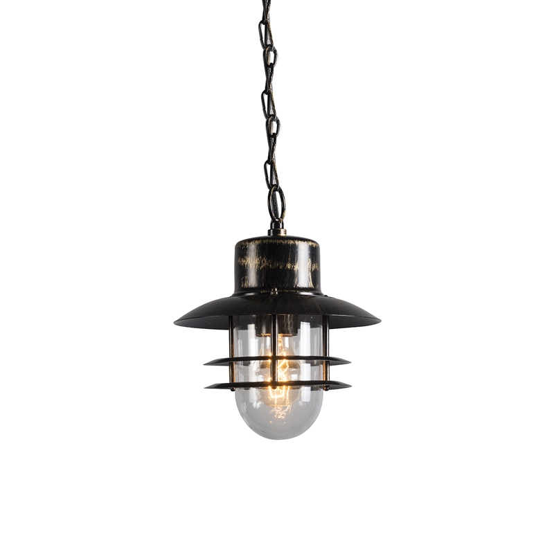 Retro závěsná lampa bronzová - Shell