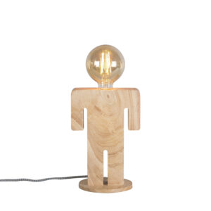 Venkovská stolní lampa dřevo - Adam