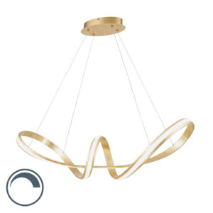 Designová závěsná lampa zlatá vč. LED 80 cm - Belinda