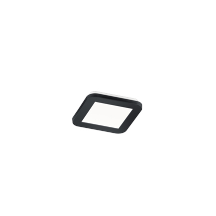 Stropní svítidlo hranaté černé 17 cm vč. LED 3stupňové stmívatelné IP44 - Lope