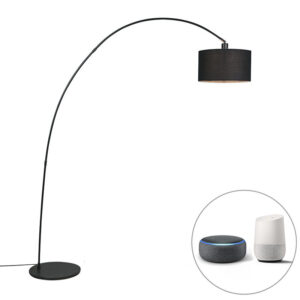 Chytrá moderní oblouková lampa černá včetně A60 Wifi - Vinossa