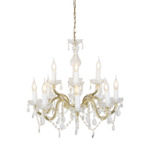 Lustr křišťálová mosaz S-rameno 12 světel - Marie Terezie