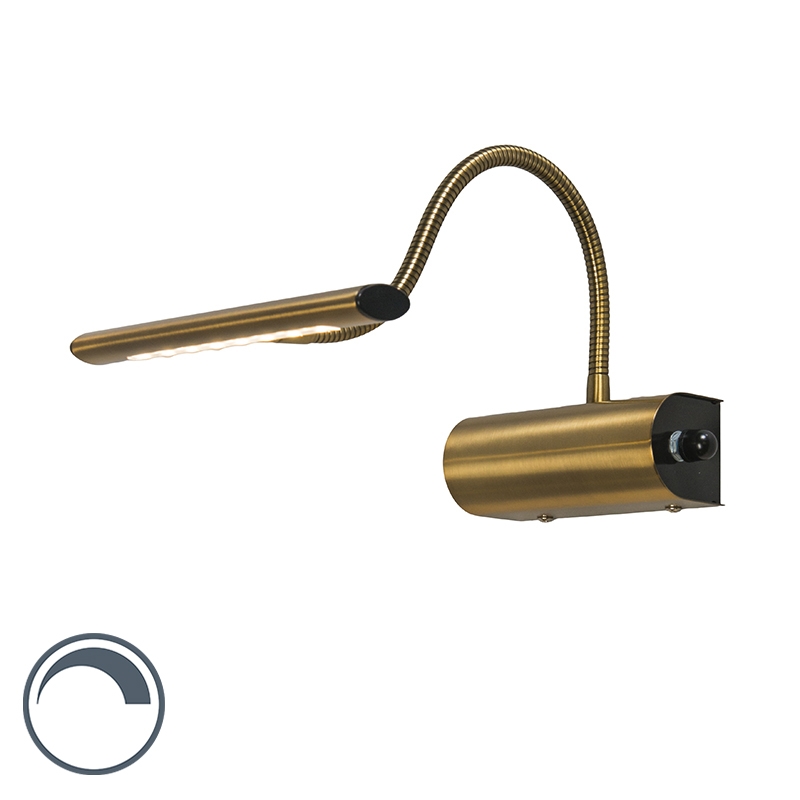 Nástěnná lampa ve stylu Art Deco bronzová včetně LED - tablo