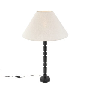 Stolní lampa ve stylu art deco s odstínem lnu béžová 50 cm - Torre