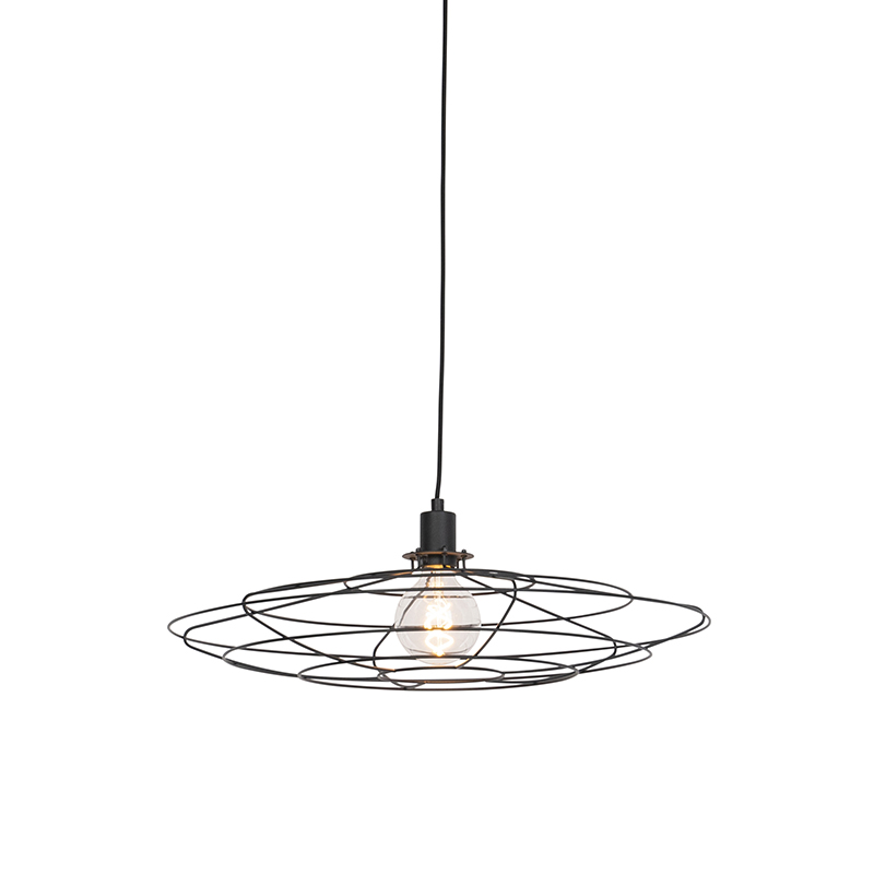 Vintage závěsná lampa černá 60 cm - Laurent