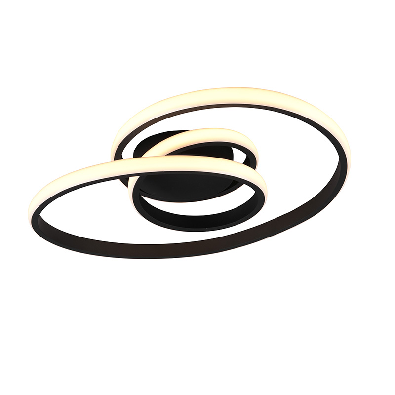 Design plafondlamp zwart incl. LED 3-staps dimbaar - Levi