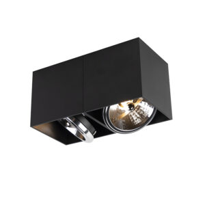Design spot zwart rechthoekig 2-lichts - Box