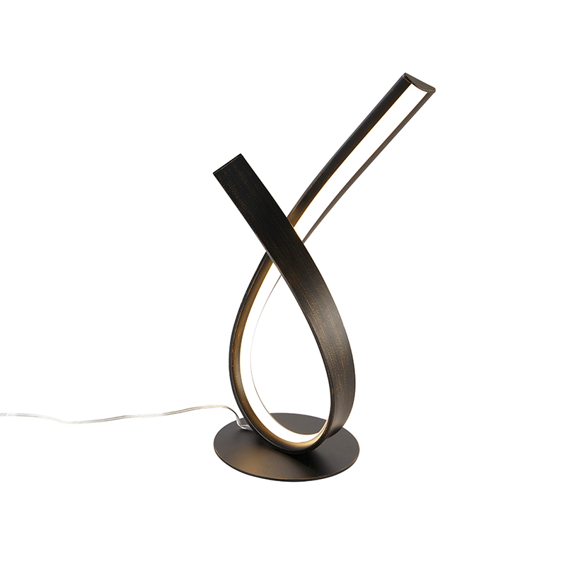 Designová stolní lampa černá včetně LED a stmívače - Belinda