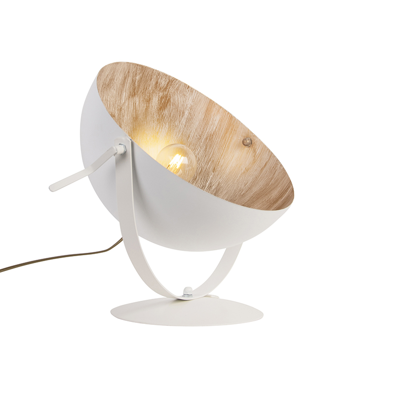 Industriální stolní lampa bílá se zlatou nastavitelnou - Magna