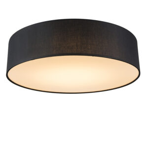 Stropní lampa černá 40 cm vč. LED - Drum LED