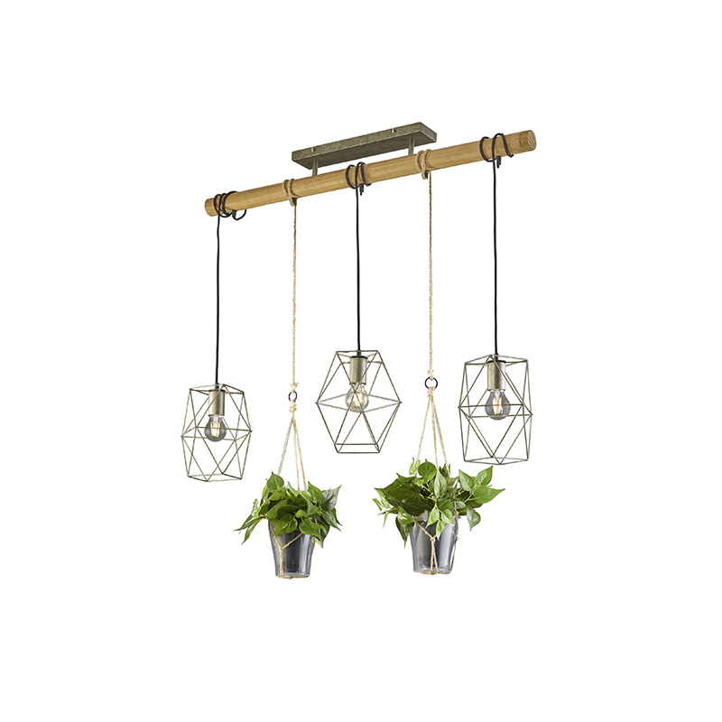 Venkovská závěsná lampa z oceli se 3 světly - Sarah