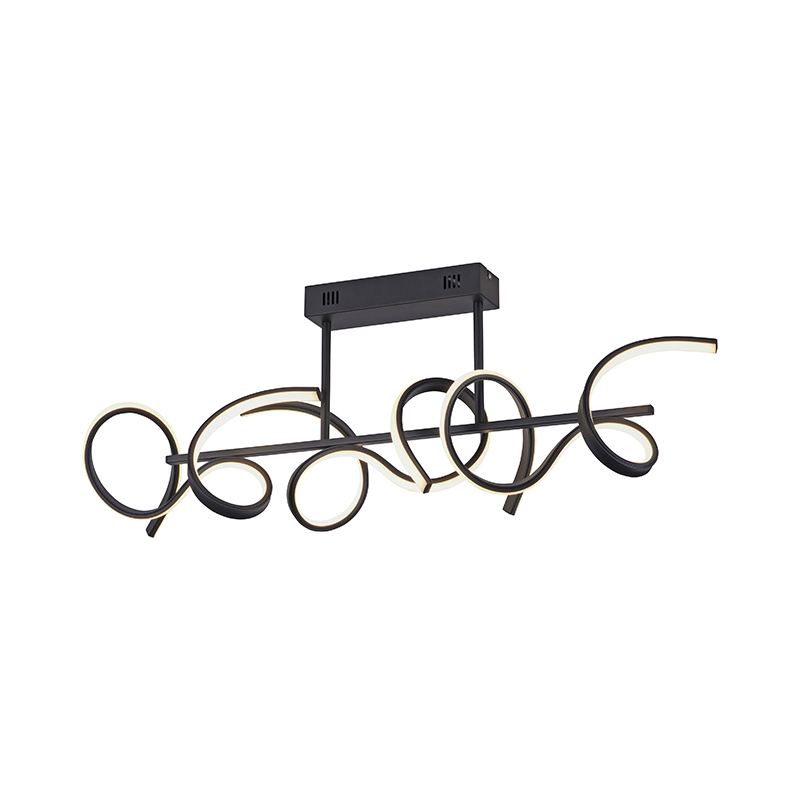 Designové stropní svítidlo černé včetně LED a stmívače - Krisscross