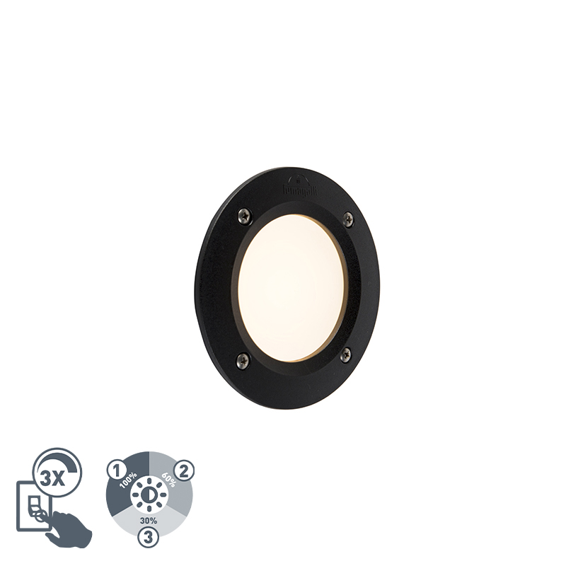 Moderní venkovní nástěnný bodový černý vč. LED IP65 - Leti