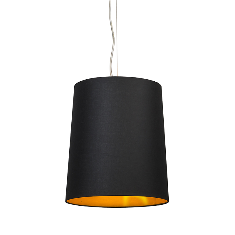 Závěsná lampa Cappo 1 s černým odstínem se zlatým vnitřkem